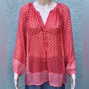 Joie Sheer Silk Boho Style Tunic sz S
